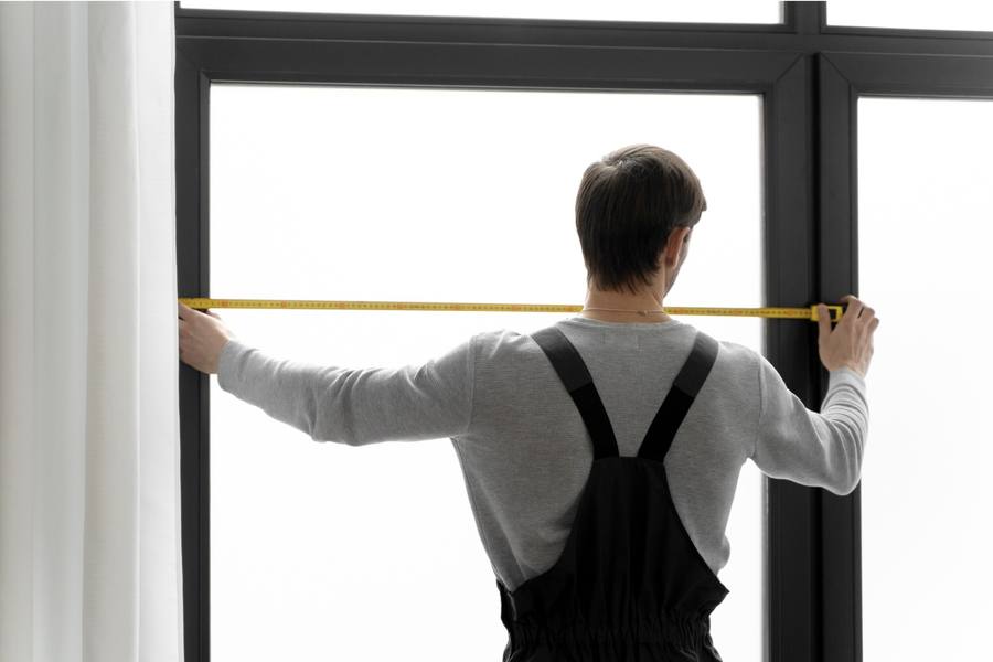 Aufmaß einer Fensteröffnung mit dem Maßband